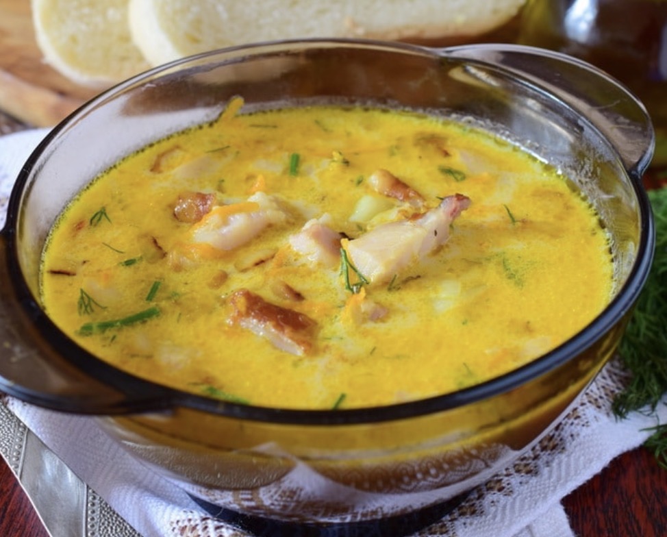 _Сырный суп с курицей и овощами